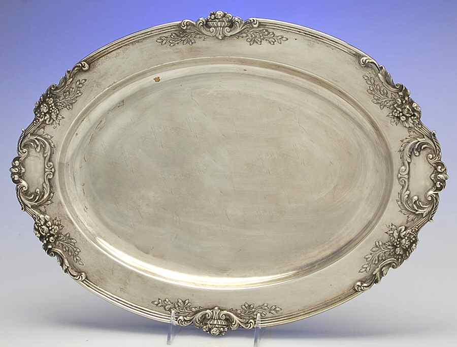 Francis I (Sterling, Hollowware, Reed&Barton, Dates) Medium Sterling Meat Plate No Well by Reed & Barton-1