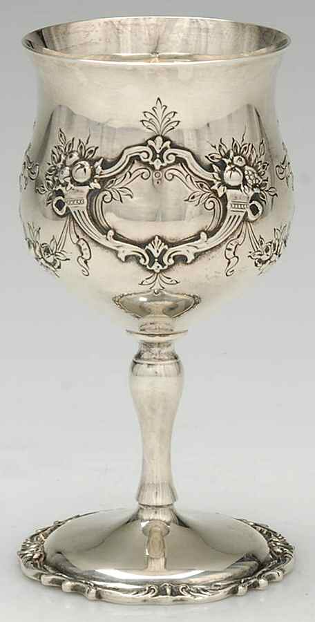 Francis I (Sterling, Hollowware, Reed&Barton, Dates) Sterling Chased Water Goblet by Reed & Barton-1