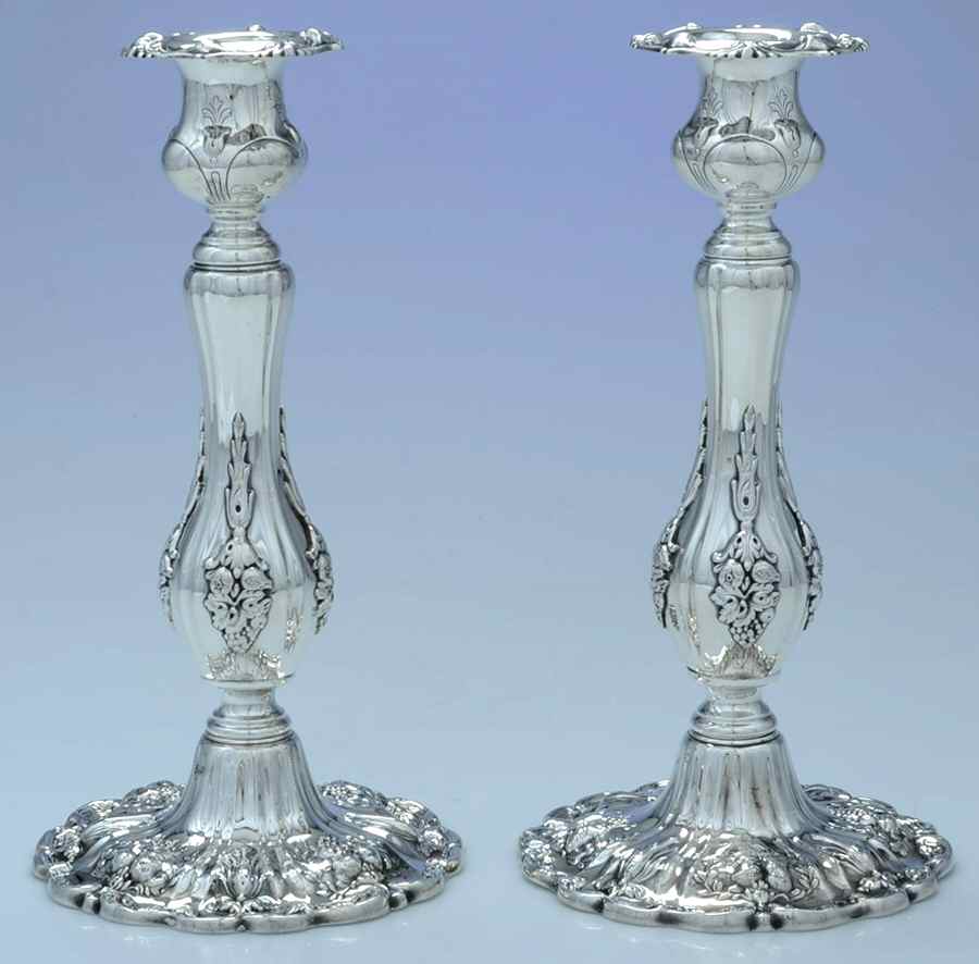 Francis I (Sterling, Hollowware, Reed&Barton, Dates) Pair of 10" Weighted Candlesticks by Reed & Barton-1