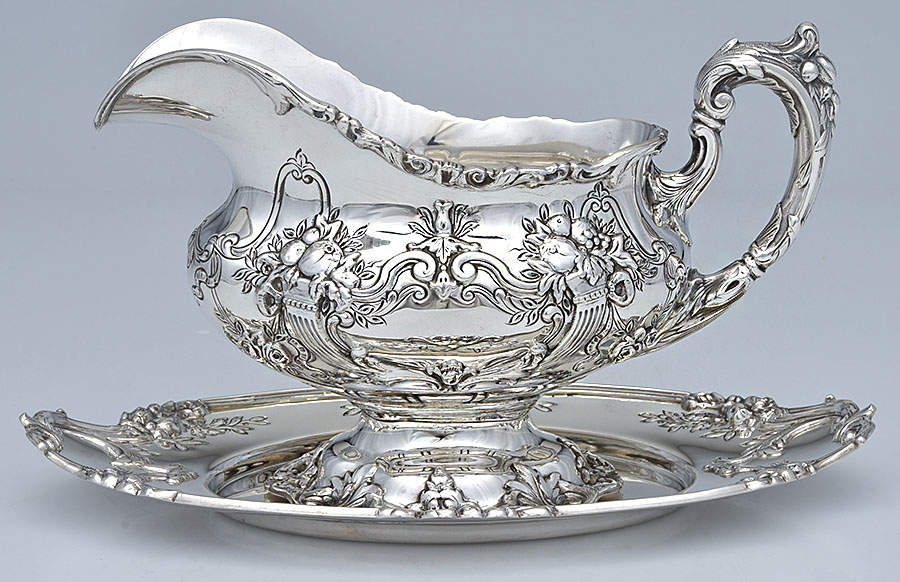 Francis I (Sterling, Hollowware, No Dates) Sterling Gravy Boat & Underplate by Reed & Barton-1