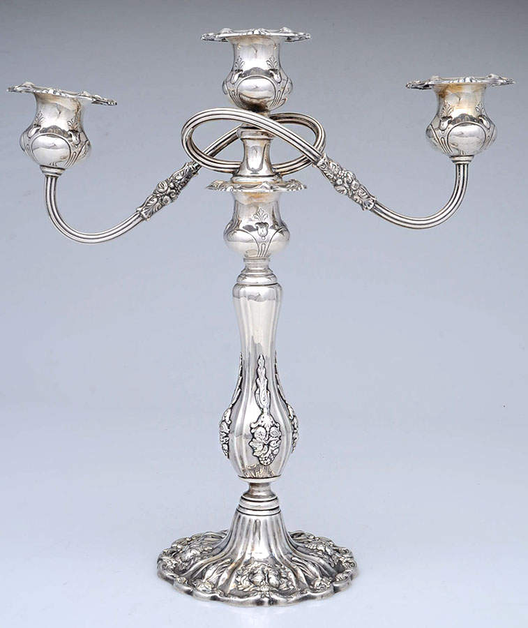 Francis I (Sterling, Hollowware, No Dates) Weighted 3 Light Candelabra by Reed & Barton-1