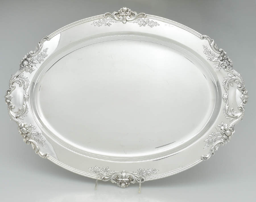 Francis I (Sterling, Hollowware, No Dates) Large Sterling Meat Plate No Well by Reed & Barton-1