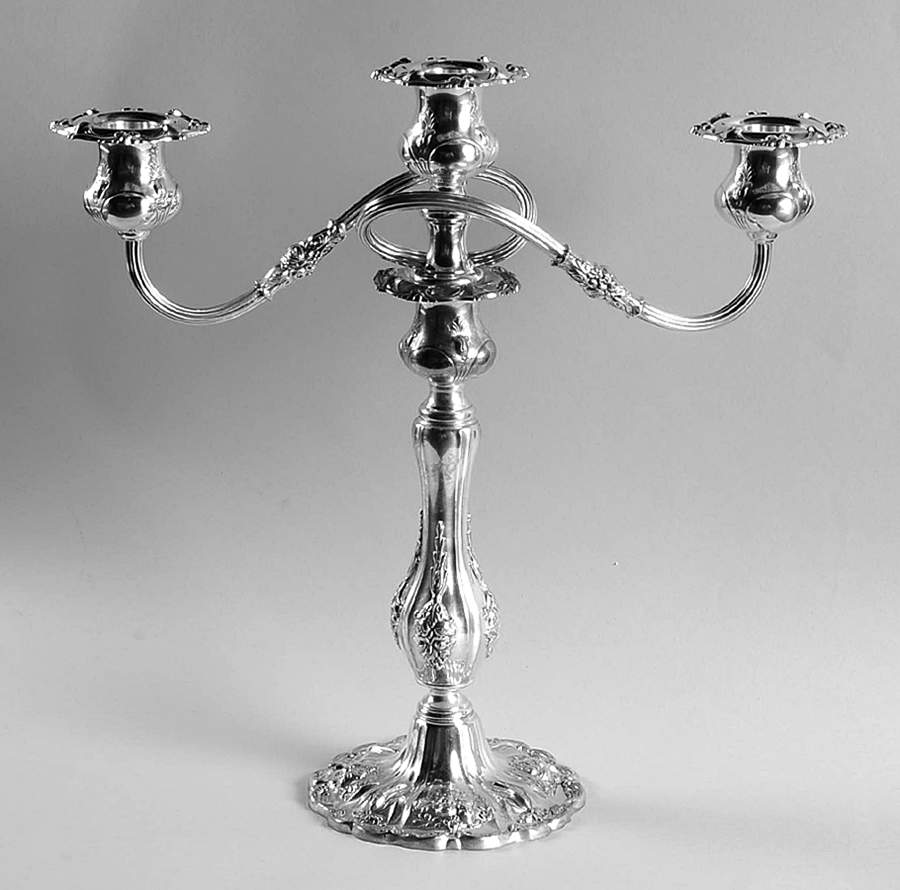 Francis I (Sterling, Hollowware, No Dates) Weighted 3 Light Candelabra by Reed & Barton-1