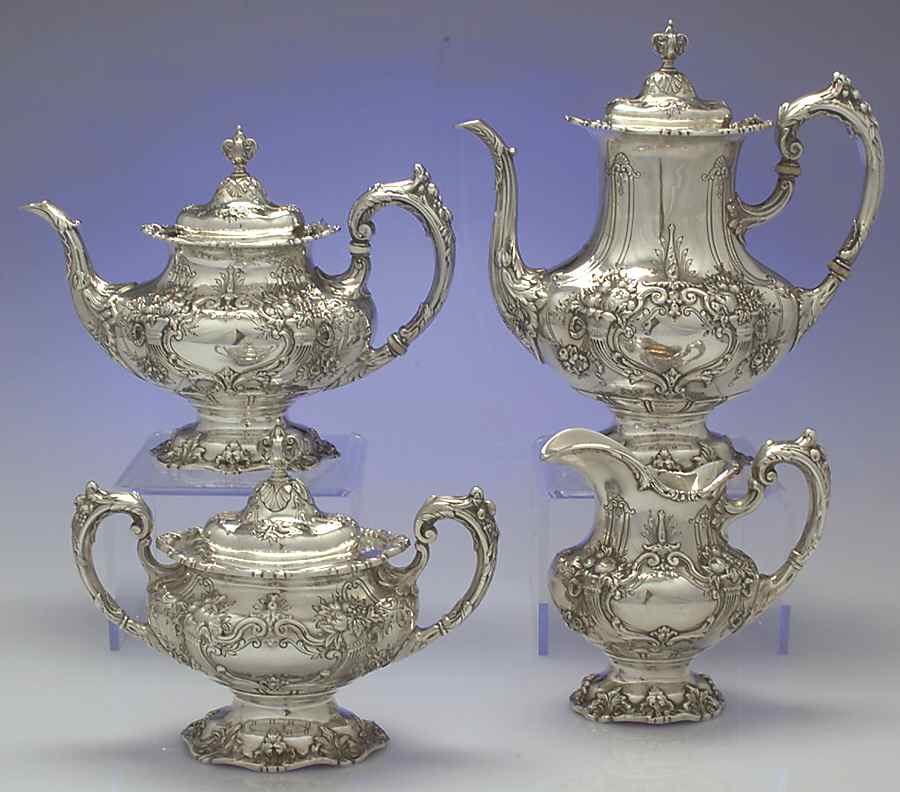 Francis I (Sterling, Hollowware, No Dates) 4 Piece Tea Set (SCP, STP, SCR, SSU) by Reed & Barton-1