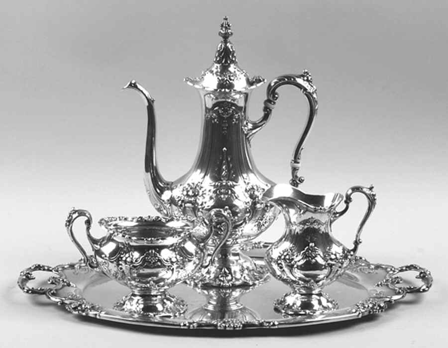 Francis I (Sterling, Hollowware, No Dates) 4 Piece Mini Coffee Set (SCPM, SCRM, SSUOM, STRDEM) by Reed & Barton-1