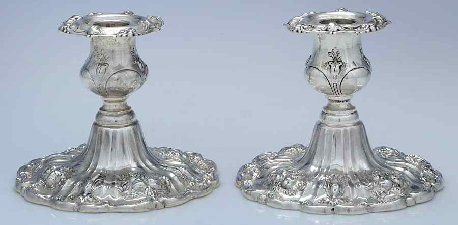 Francis I (Sterling, Hollowware, No Dates) Pair of Weighted Console Candleholders by Reed & Barton-1