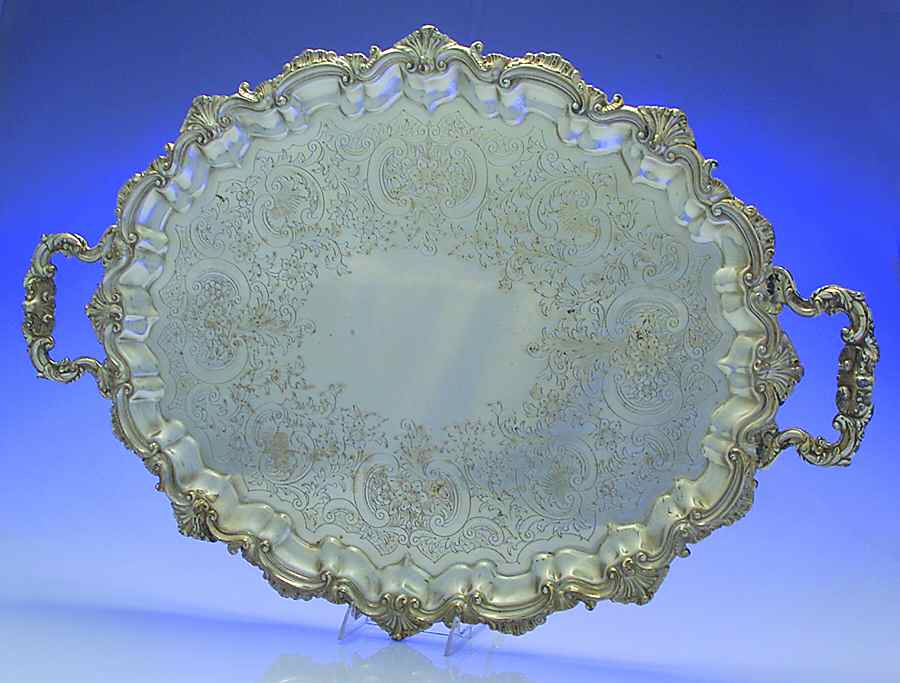 06116 (Silverplate, Hollowware) Large Silverplate Waiter Tray by Reed & Barton-1