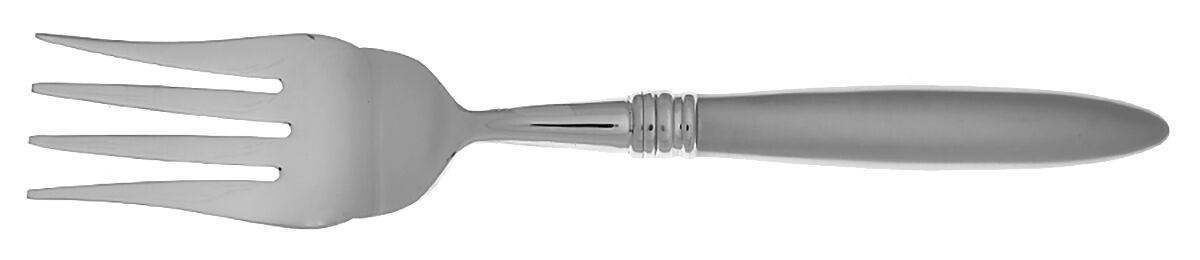 Solitude Matte (Stainless) Cold Meat Fork Large, Stainless Tines HC by Reed & Barton-1