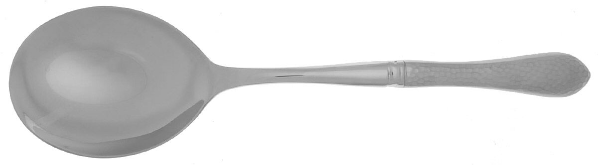 Hammered Antique Matte (Stainless) Casserole Spoon with Smooth Stainless Bowl HC by Reed & Barton-1