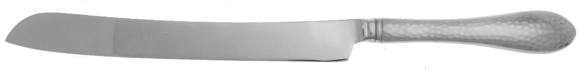 Hammered Antique Matte (Stainless) Wedding Cake Knife with Stainless Blade HC by Reed & Barton-1