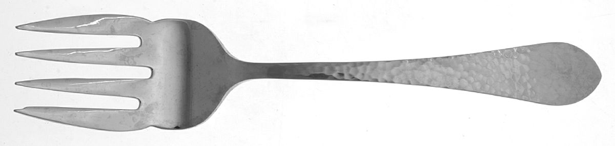 Hammered Antique Matte (Stainless) Medium Solid Cold Meat Serving Fork by Reed & Barton-1