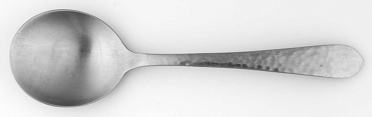 Hammered Antique Matte (Stainless) Round Bowl Soup Spoon (Cream Soup) by Reed & Barton-1