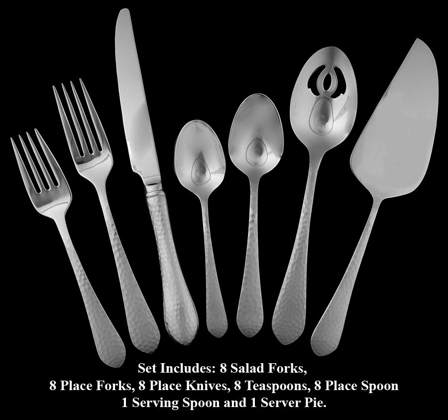 Hammered Antique Matte (Stainless) 42 Piece Set by Reed & Barton-1
