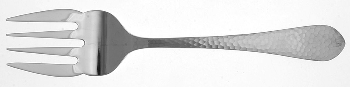Hammered Antique Matte (Stainless) Medium Solid Cold Meat Serving Fork by Reed & Barton-1
