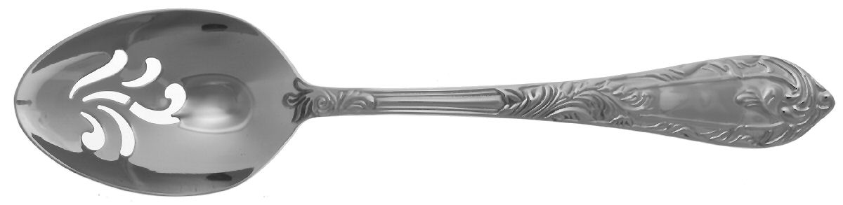 Monique (Stainless) Pierced Solid Serving Spoon by Reed & Barton-1