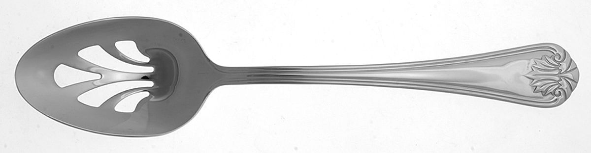 Greenbrier (Stainless) Pierced Tablespoon (Serving Spoon) by Reed & Barton-1