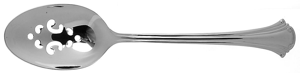 Cortland (Stainless) Pierced Solid Serving Spoon by Reed & Barton-1