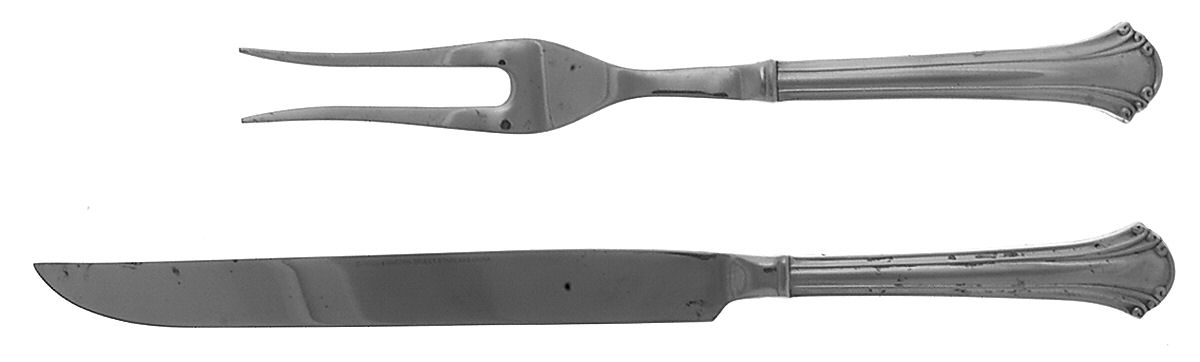 Cortland (Stainless) Large 2-Piece Roast Carving Set w/Stainless Blade by Reed & Barton-1