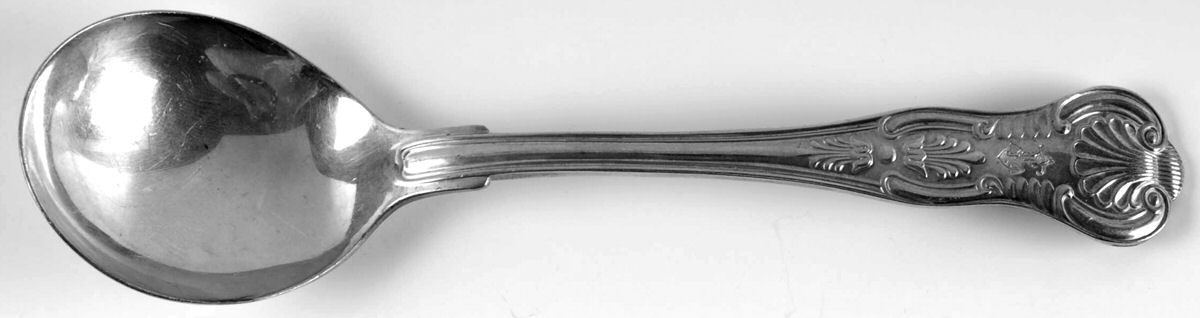 Naval (Silverplate, Kings Design) Round Bowl Soup Spoon (Gumbo) by Reed & Barton-1