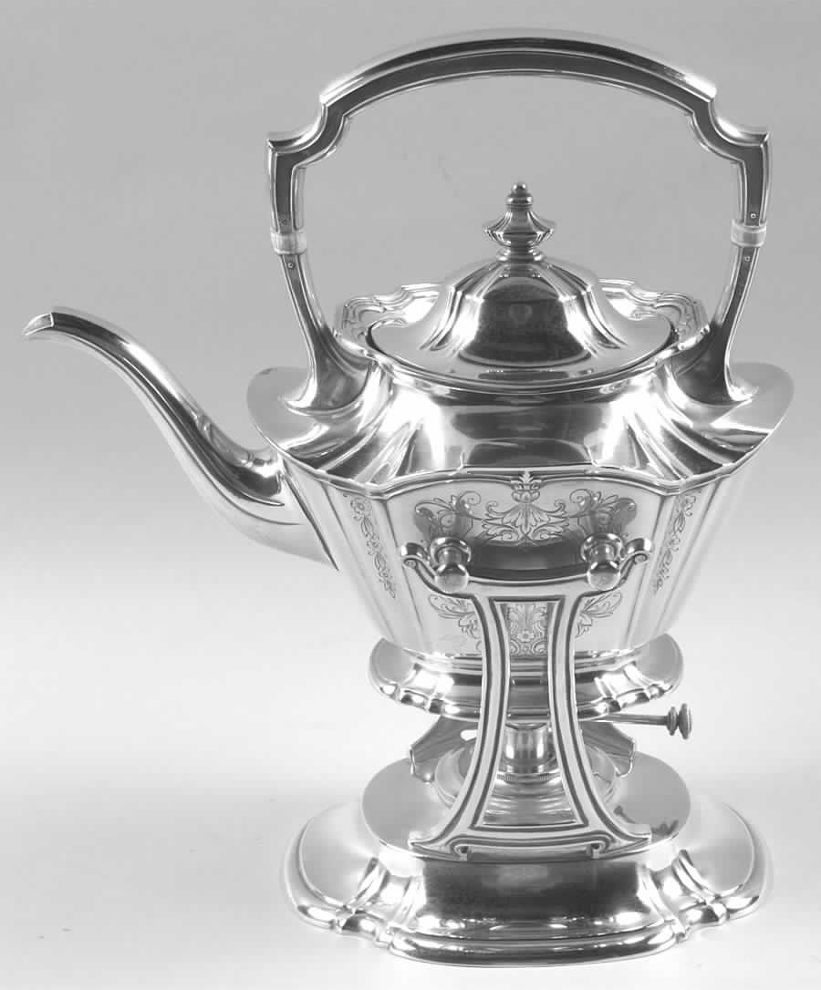 Jacobean-Engraved (Sterling, #680E, Hollowware) Kettle, Stand & Burner by Reed & Barton-1