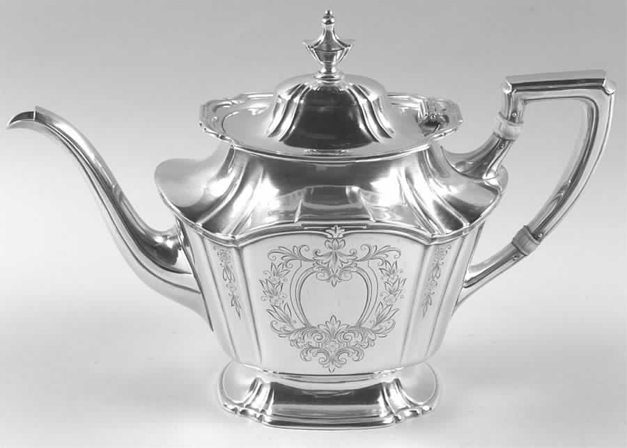 Jacobean-Engraved (Sterling, #680E, Hollowware) Teapot by Reed & Barton-1