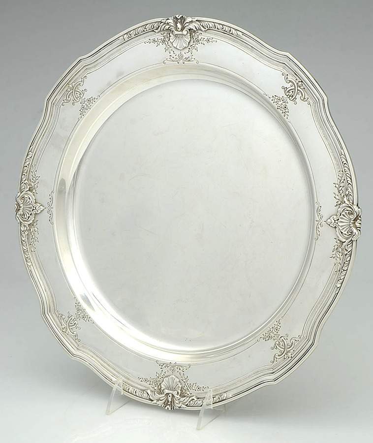 Heritage (Sterling, Hollowware) 14" Round Tray by Reed & Barton-1