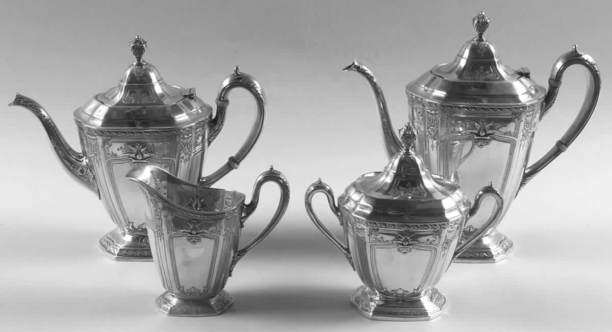 Heritage (Sterling, Hollowware) 4 Piece Tea Set (SCP, STP, SCR, SSU) by Reed & Barton-1