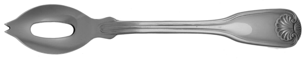 Colonial Shell II (Stainless, 2004) Olive Spoon Short with Pierced Bowl HC by Reed & Barton-1