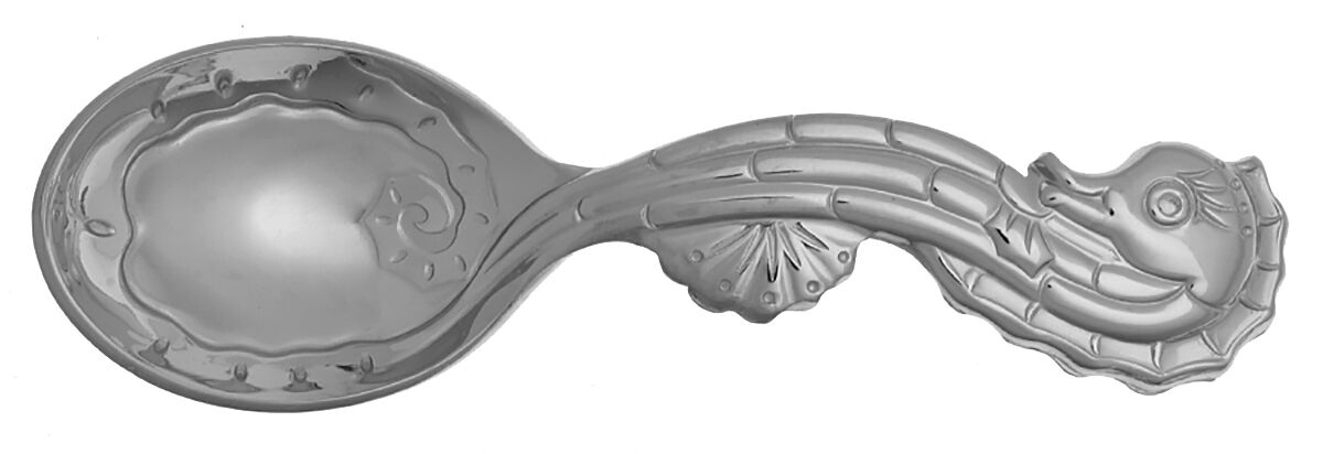 Sea Tails (Stainless) Straight Handle Baby Spoon by Reed & Barton-1