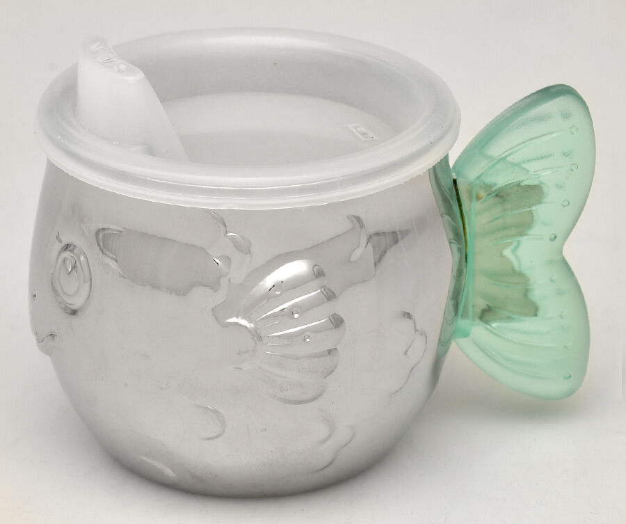 Sea Tails (Stainless) Baby Sipper Cup & Plastic Lid by Reed & Barton-1