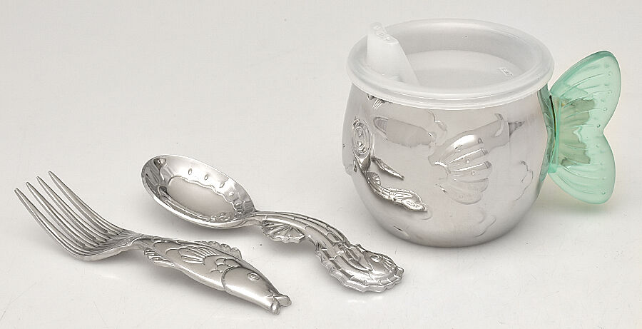 Sea Tails (Stainless) 3-Piece Baby Set (BF, BS, BCSP) by Reed & Barton-1
