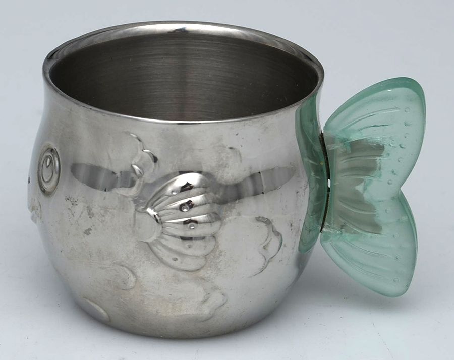 Sea Tails (Stainless) Baby Sipper Cup No Plastic Lid by Reed & Barton-1
