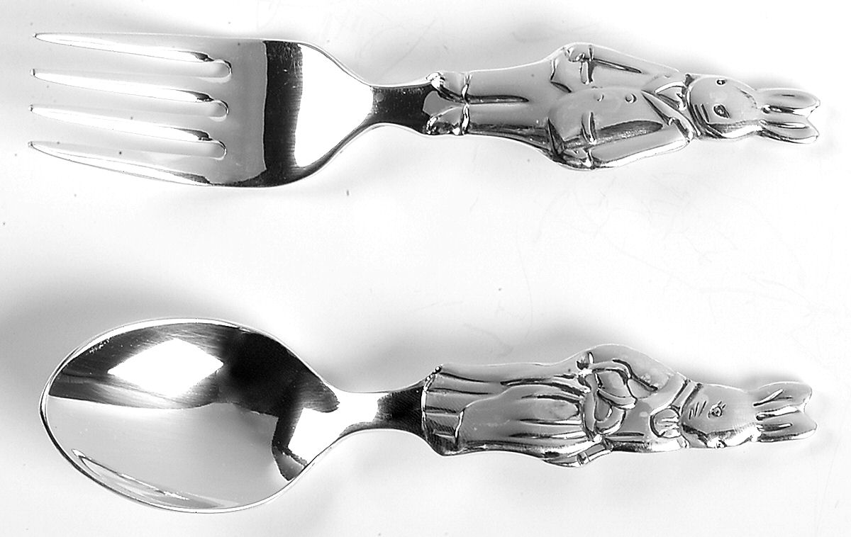 Bunnykins (Silverplate) 2 Pc Baby Set (BF, BS) by Reed & Barton-1