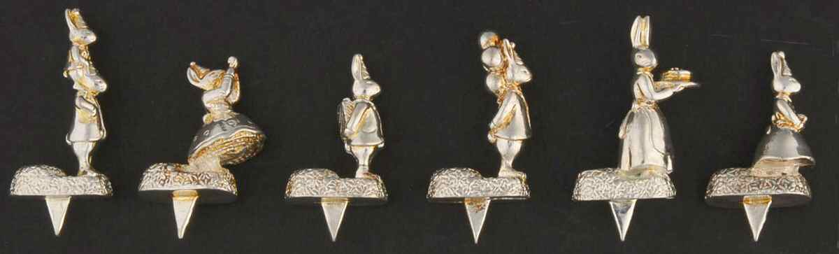 Bunnykins (Silverplate, Hollowware) (Set of 6) Birthday Candle Holder by Reed & Barton-1