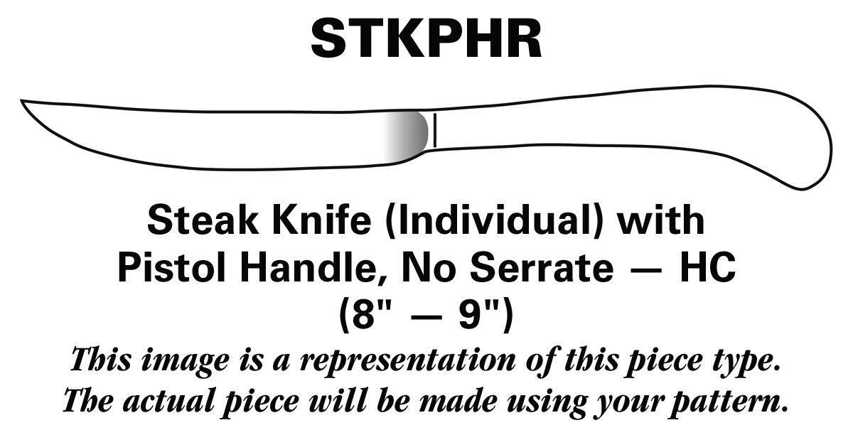 Hammered Colonial (Stainless) Pistol Steak Knife Individual, No Serrate HC by Imperial Intl-1