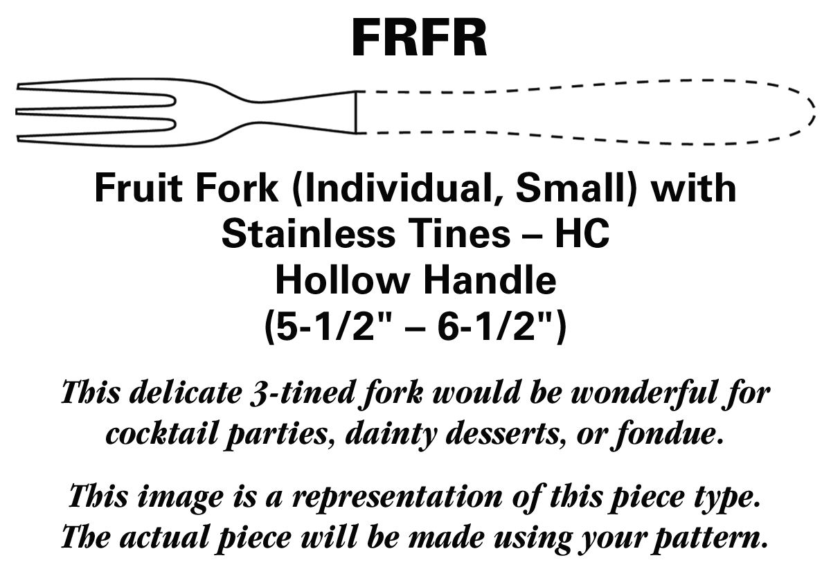 Damask Rose (Sterling, 1946, No Monograms) Fruit Fork Individual-Stainless Tines Small HC by Oneida Silver-1