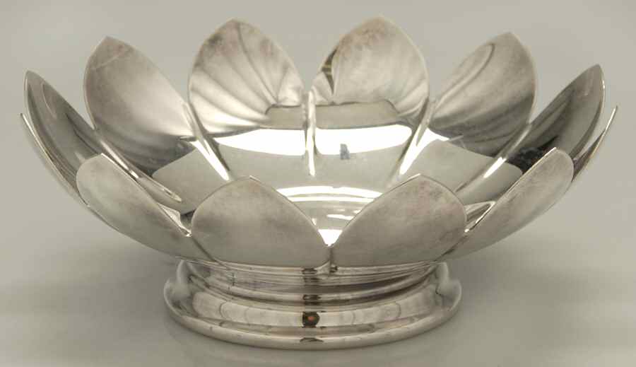 Water Lily (Silverplate, Hollowware) Silverplate Bon Bon Bowl by Reed & Barton-1