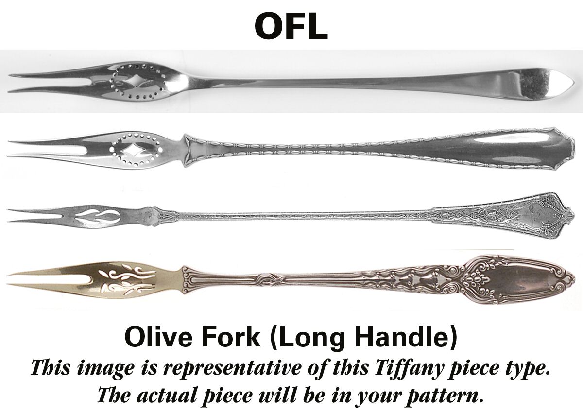 Shell & Thread (Sterling, 1905, No Monograms) Long Handle Olive Fork by Tiffany & CO SILVER-1