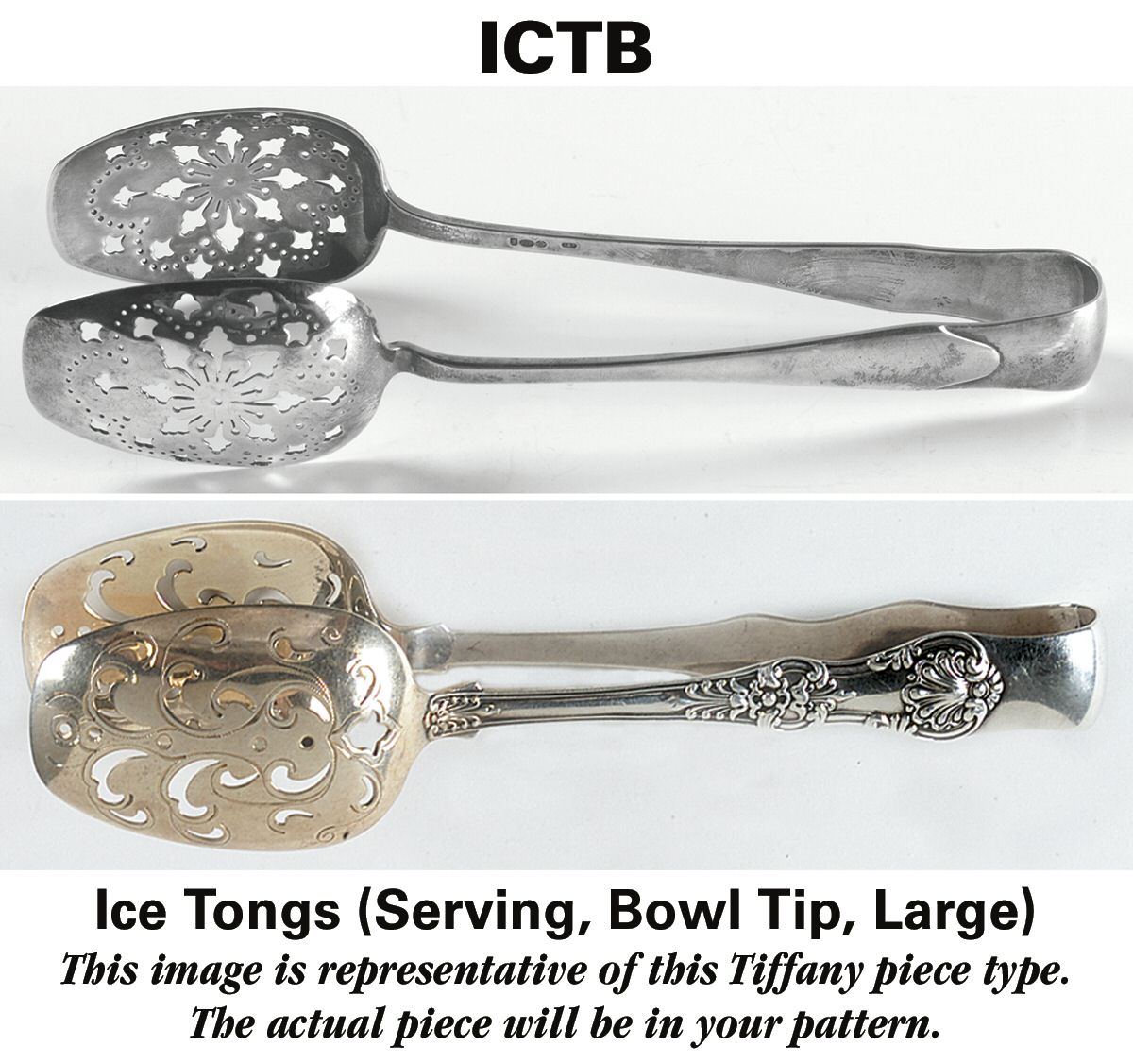 Shell & Thread (Strl, 1905, GoldVermeil) Large Ice Serving Tongs with Bowl Tips by Tiffany & CO SILVER-1