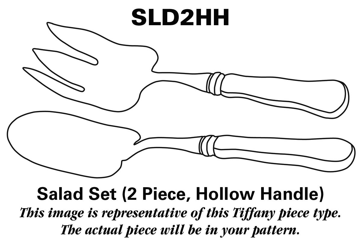 English King (Sterling, 1885, No Monograms) Hollow Handle 2-Piece Salad Set by Tiffany & CO SILVER-1