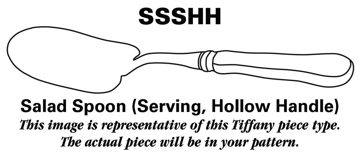 English King (Sterling, 1885, No Monograms) Hollow Handle Salad Serving Spoon by Tiffany & CO SILVER-1