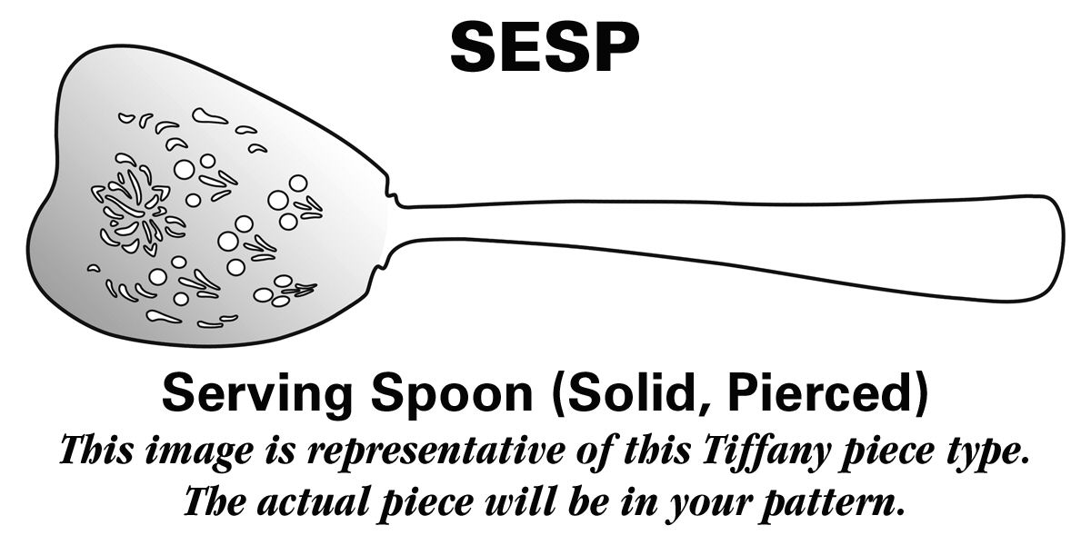 English King (Sterling, 1885, No Monograms) Pierced Solid Serving Spoon by Tiffany & CO SILVER-1