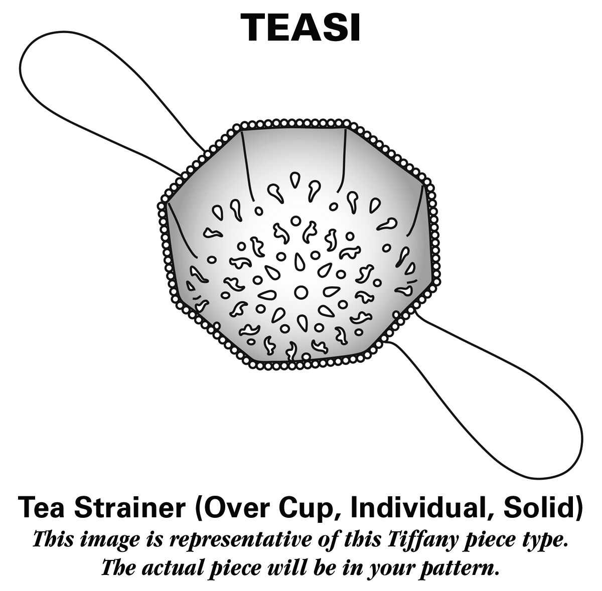 English King (Sterling, 1885, No Monograms) Solid Individual Overcup Tea Strainer by Tiffany & CO SILVER-1