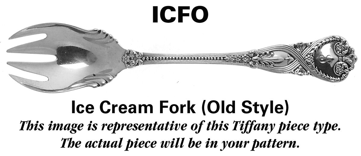 Chrysanthemum Gold (Str, 1880, Gold Vermeil) Old Style Ice Cream Fork by Tiffany & CO SILVER-1