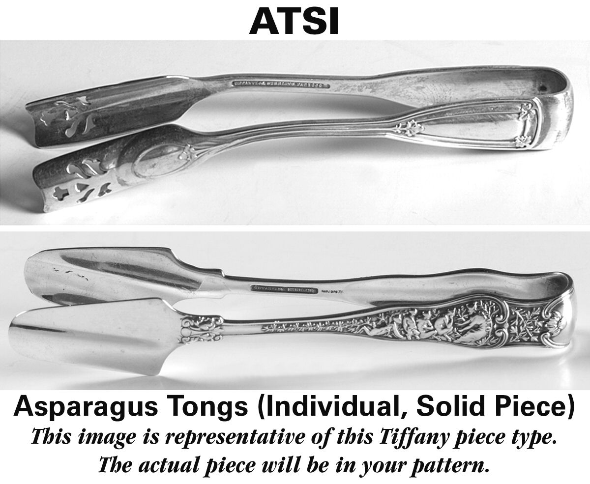 Japanese (Sterling, 1871, No Monograms) Solid Individual Asparagus Tongs by Tiffany & CO SILVER-1