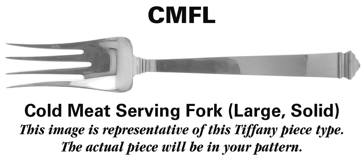 Flemish (Sterling, 1911, No Monograms) Large Solid Cold Meat Serving Fork by Tiffany & CO SILVER-1