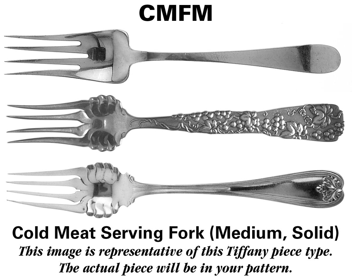 Audubon (Sterling, 1956) Medium Solid Cold Meat Serving Fork by Tiffany & CO SILVER-1