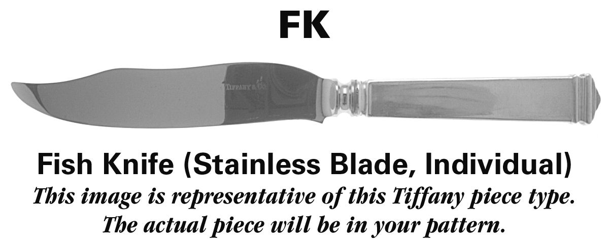 Japanese (Sterling, 1871, No Monograms) Individual Fish Knife with Stainless Blade by Tiffany & CO SILVER-1
