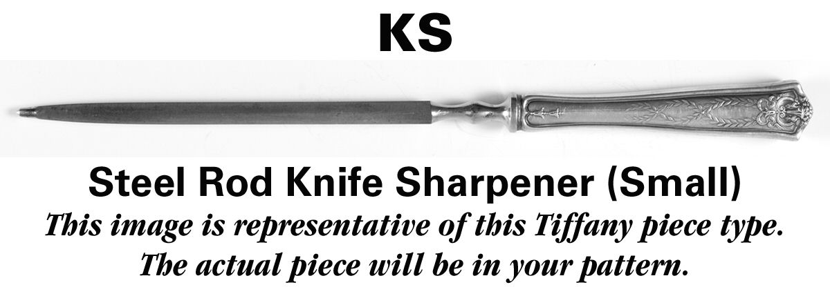 English King (Sterling, 1885, No Monograms) Small Steel Rod Sharpener Knife by Tiffany & CO SILVER-1