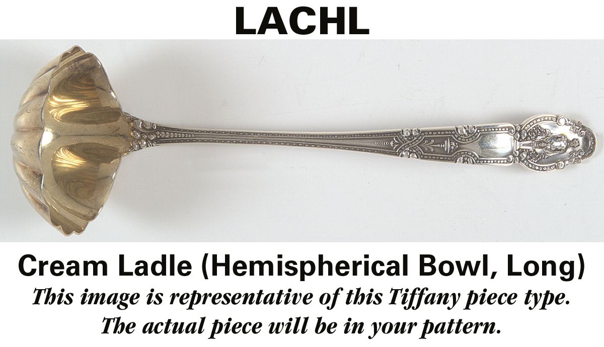Flemish (Sterling, 1911, No Monograms) Long Hemispherical Cream Ladle by Tiffany & CO SILVER-1